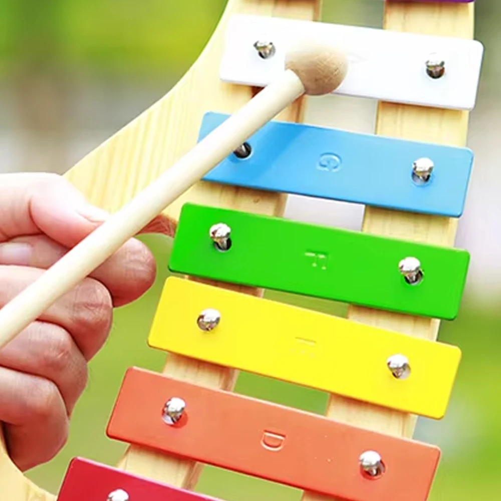 

8 Notes Xylophone Orff Musical Instrument Maple Glockenspiel With Drumsticks Percussion for Kid Enlightenment Educational Toy