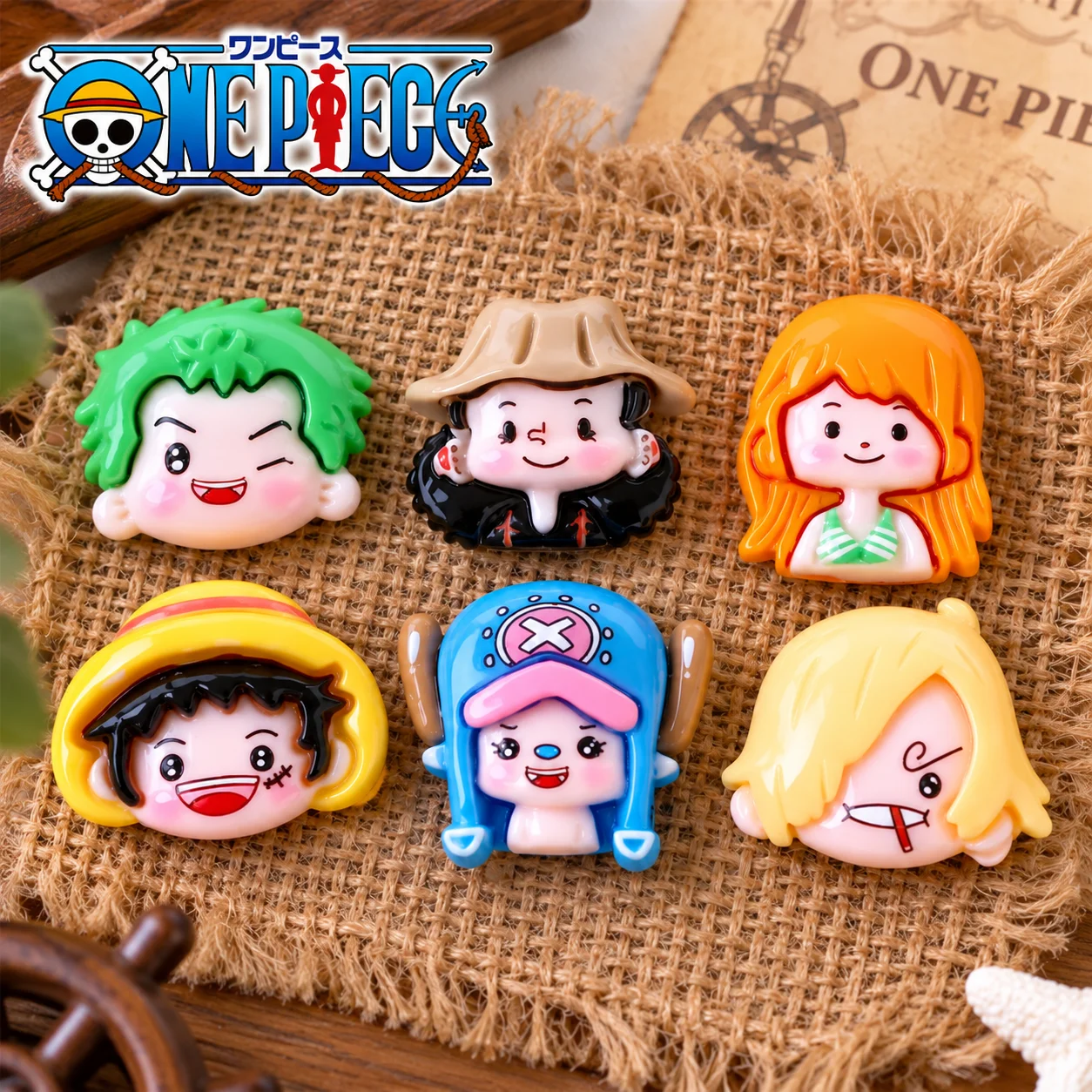 One Piece Luffy Zoro Chopper 3D Chibi Stickers DIY  for Car Interior Tumbler Cup Anime Fans Accessories Decorative