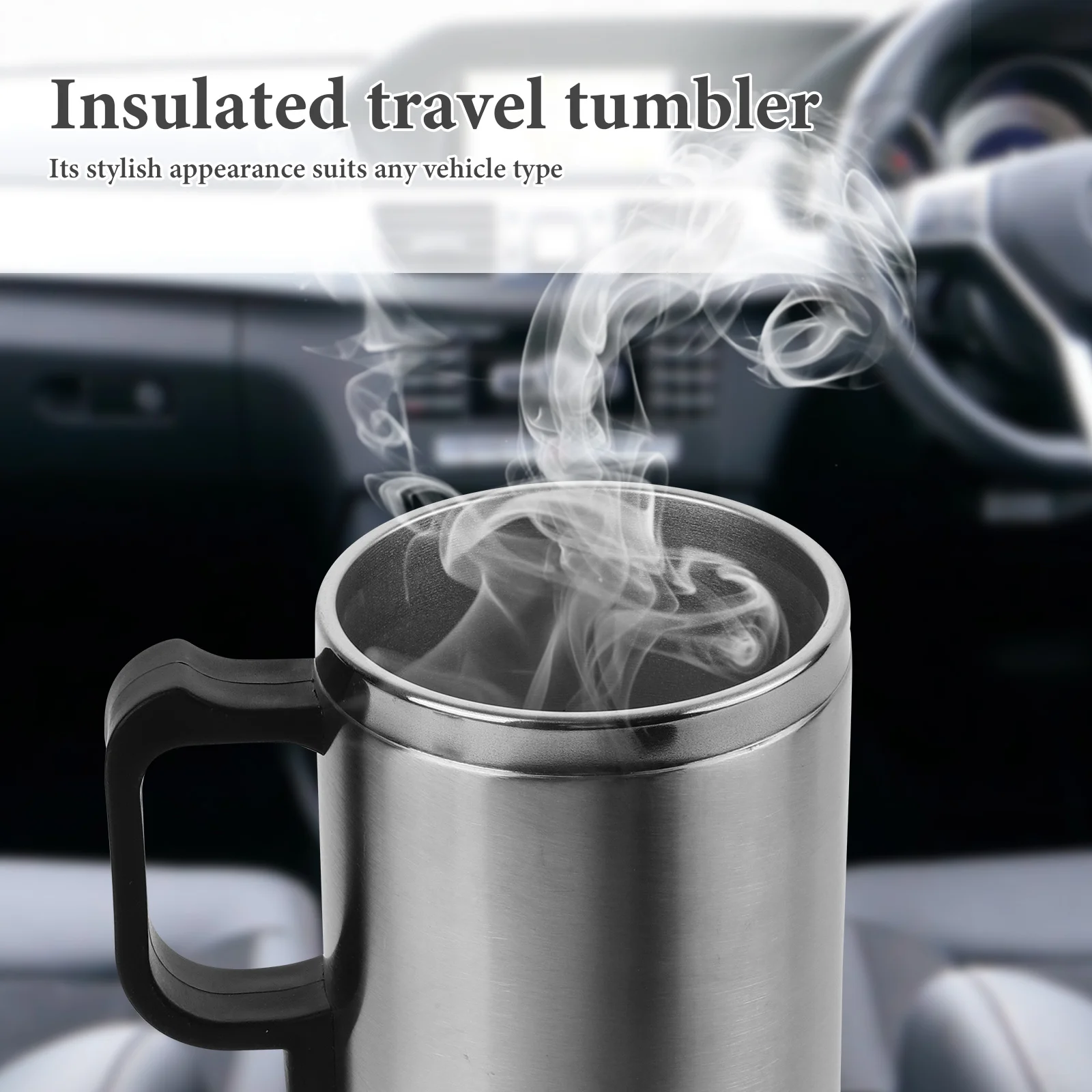 

12V Electric Car Heating Cup Insulated Travel Mug Heated Coffee Warmer Portable Water Boiler For Vehicle Thermal Mug