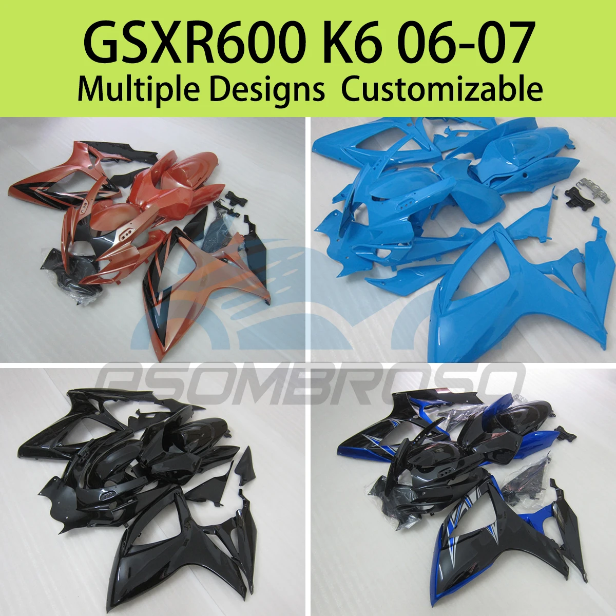 

Motorcycle Bodywork Kit Fairings for SUZUKI GSXR600 GSXR750 K6 2006 2007 ABS Injection Fairing Fit GSXR 600 750 06 07