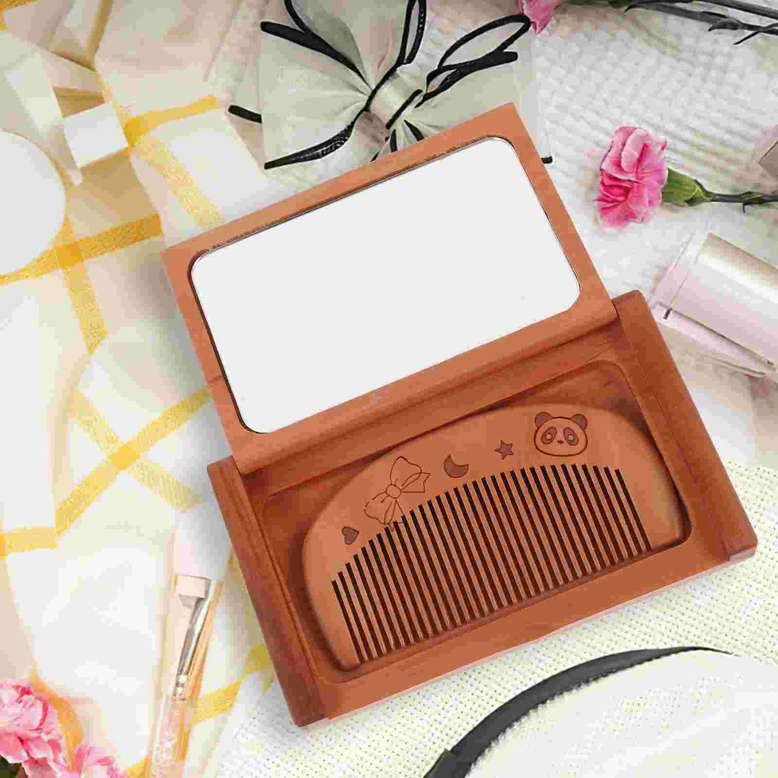 Foldable Small Mirror Portable Pocket Mirror Compact Rectangle Mirror with Comb folding mirror with comb