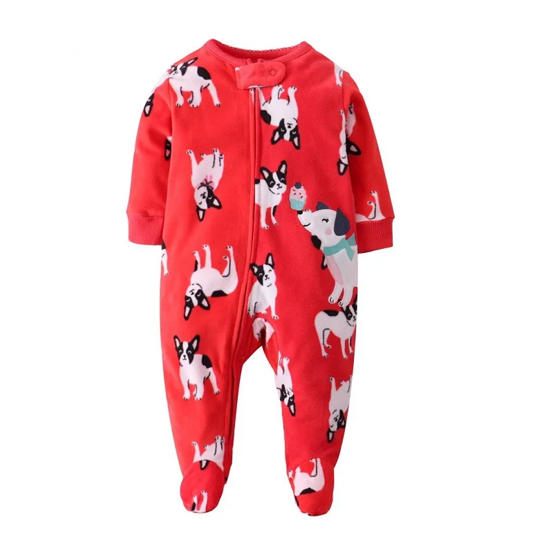 0-12Months Newborn Infant Baby Romper Fall Winter Fleece Warm  Animal Overalls Baby Boys Girl Sleepsuit Babe Jumpsuit