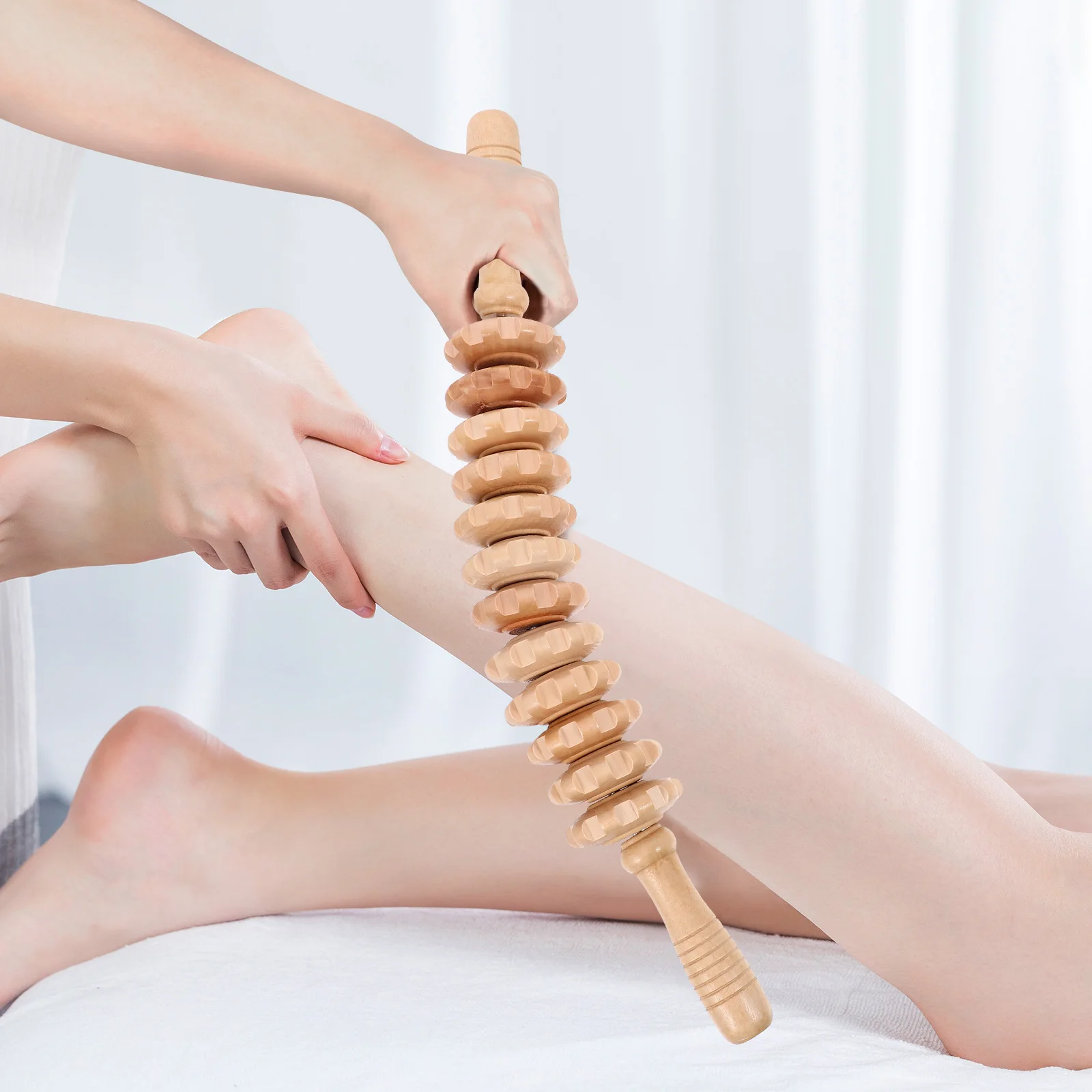 

1 set Massage Stick Set Lymphatic Body Sculpting Massager Hand Held Wooden Tools Roller Kit Accessories Back Head Neck