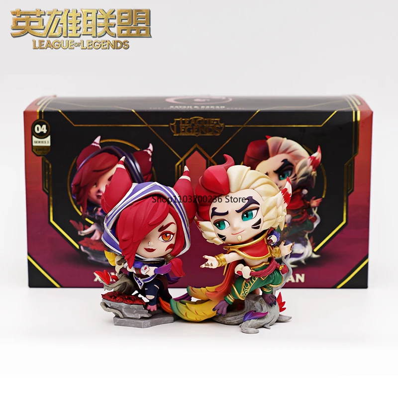 LOL League of Legends Xayah Original, & The Rebel Rakan, The Charmer Couple Statue, figura de acción, adornos, modelo, juguetes, regalos