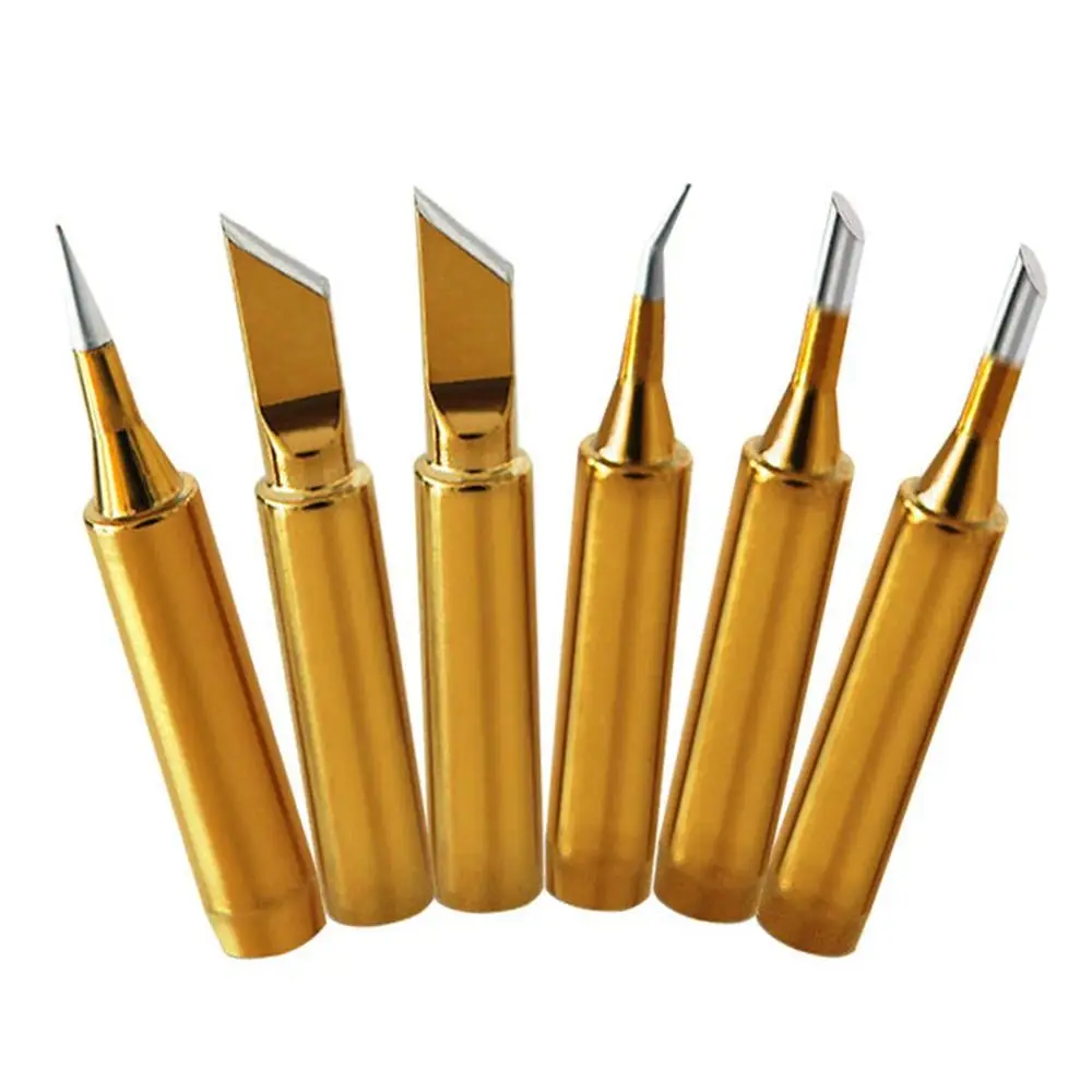 Oxygen-free Copper 936 900M Welding Tips Durable Lead Free Gold Color Searing Iron Tips Solder Head for Hakko/Atten Gold Color