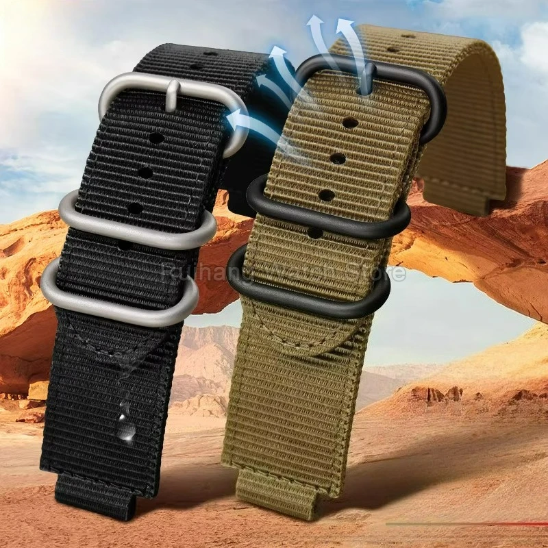 For Casio Lightweight Breathable Sweat Resistant Nylon Watchband Double-Convex Interface Fashion Watch Accessory Daily Outdoor