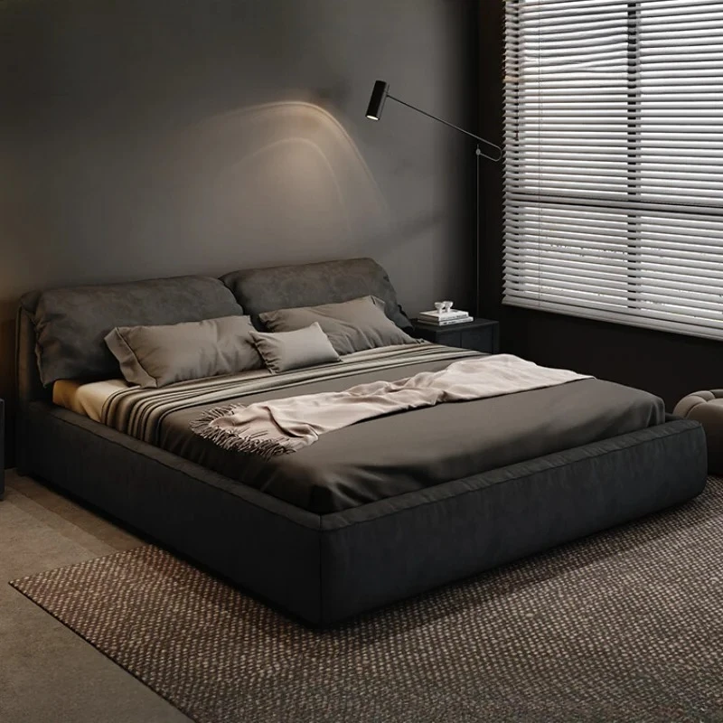 Tech Cloth Frame Simple Double Bed Queen King Size Luxury Room Double Bed Nordic Modern Letto Matrimoniale Bedroom Furniture