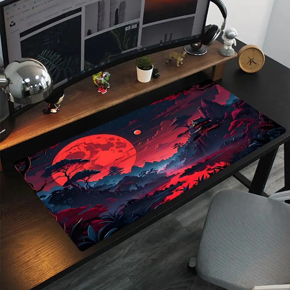 

Картина тушью в древнем стиле, настольный коврик в японском стиле, негабаритный прецизионный замок, нескользящий, большой, грязеотталкивающий