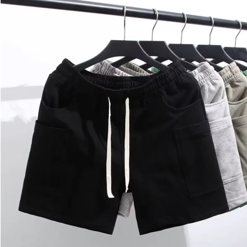 Plones Cortos Deportivos para Hombre con Múltiples Bolsillos, Cintura Elástica, para Correr, Entrenento Físico, Tres C...