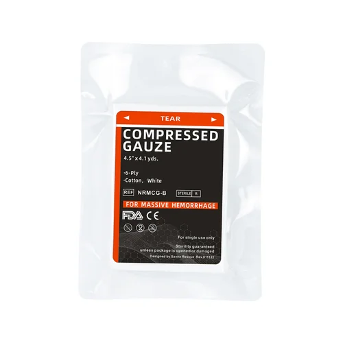 Imagen 2 del producto Almohadillas de gasa de primeros auxilios selladas al vacío, gasa comprimida estéril plegable en Z médica, Ideal para el cuidado de heridas y kits de emergencia, 1 ud.