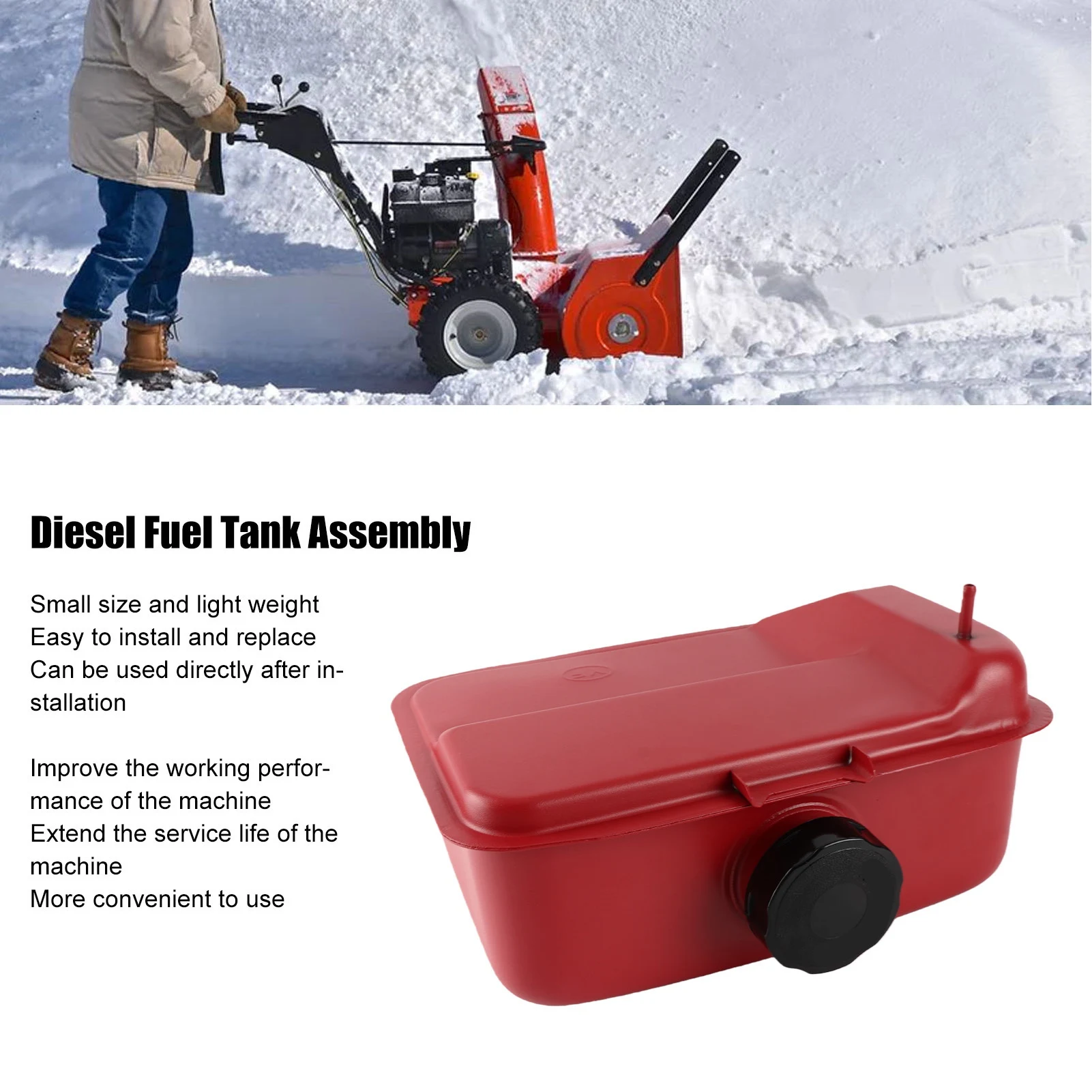 Diesel Fuel Tank Lightweight Stable Road Cutting Fuel Tank Assembly with Oil Pipe for 186F 188F 192F 195F Diesel Fuel Tank Acces