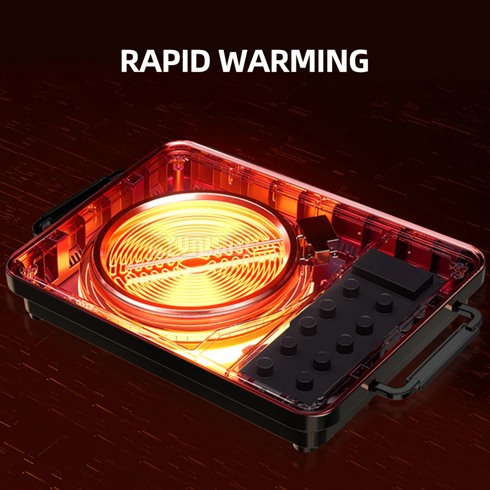 Fogão elétrico de cerâmica 2200W doméstico, fogão de indução para fritar, economia de energia multifuncional