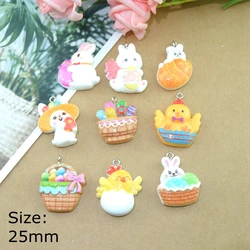 10pcs Cute Easter Bunny Chicken Charms for Earring Bracelets Jewelry Making DIY Pendants Wholesale Bulk