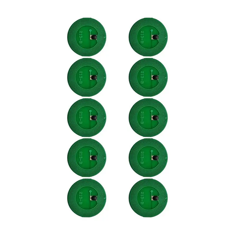 10Pcs NTAG213 Anti Metal Mini RFID Stickers Tag 13.56 Mhz Tag Micro NTAG213 Chip ISO-14443A FPC Electronic Tag