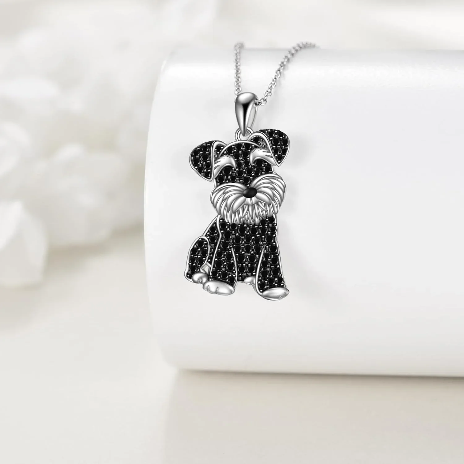 1Pc Cute Schnauzer Pendant Necklace Exquisite Women's Cartoon Pet Dog Memorial Jewelry Accessories Perfect Gift for Dog Lovers