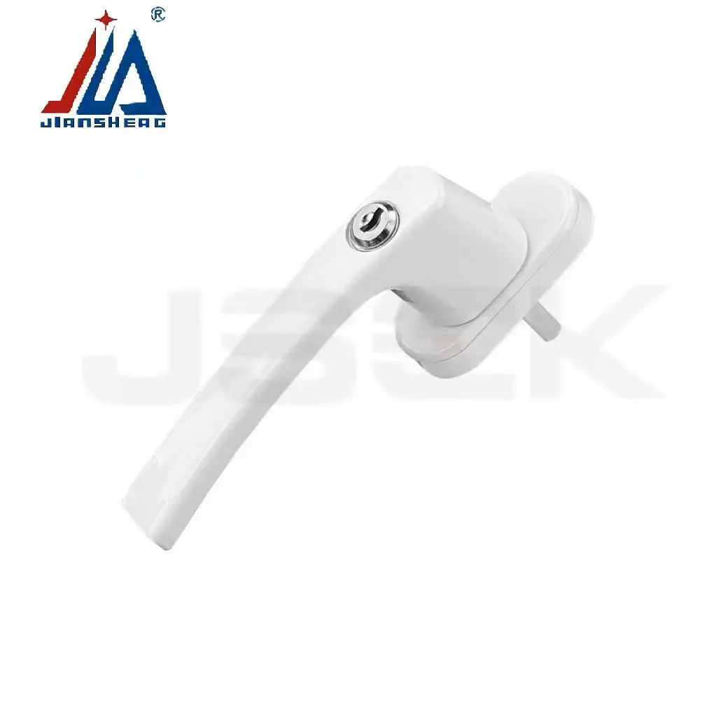 Lockable Aluminum Alloy Window Handle - Single-Side Lever Handle for UPVC/Aluminum Windows with 2 Keys, Heavy Duty Security