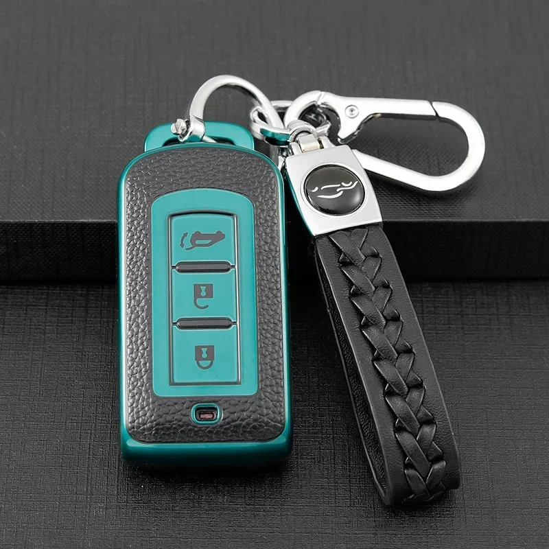 TPU Leahter Car Smart Key Case Cover for Mitsubishi Pajero 3 Outlander III 2013 - 2019 ASX 2020 Shell Holder Protector