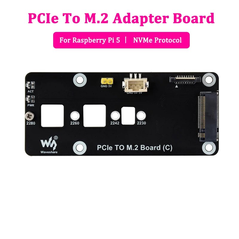 

Raspberry Pi 5 PCIe to M.2 Expansion Board NVMe Protocol M.2 Interface Hard Disk High-Speed Read and Write for Raspberry Pi 5