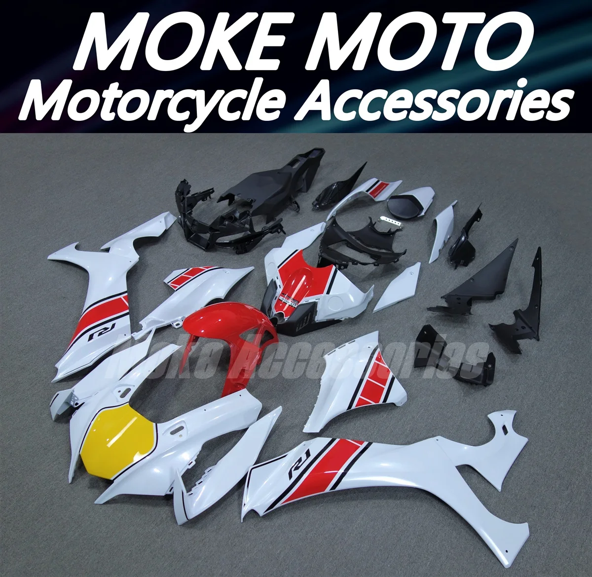 

Moke moto Motorcycle Fairings Kit Fit For Yzf R1M R1 2020 2021 2022 2023 2024 Bodywork Set Abs White Red The 60th Anniversary