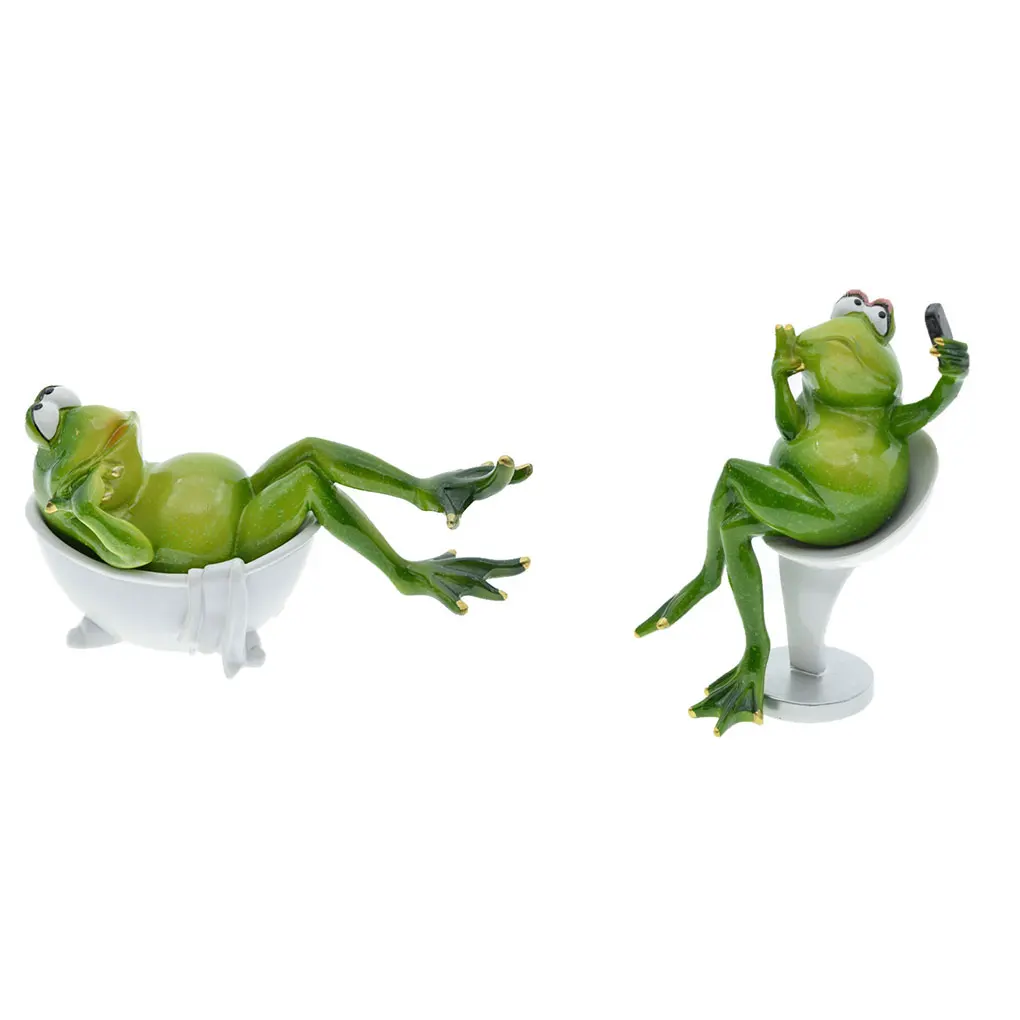 Bathtub Frogs Figurines Cute Small Ornament Delicate Miniature Decoration Home Decor Christmas Birthday