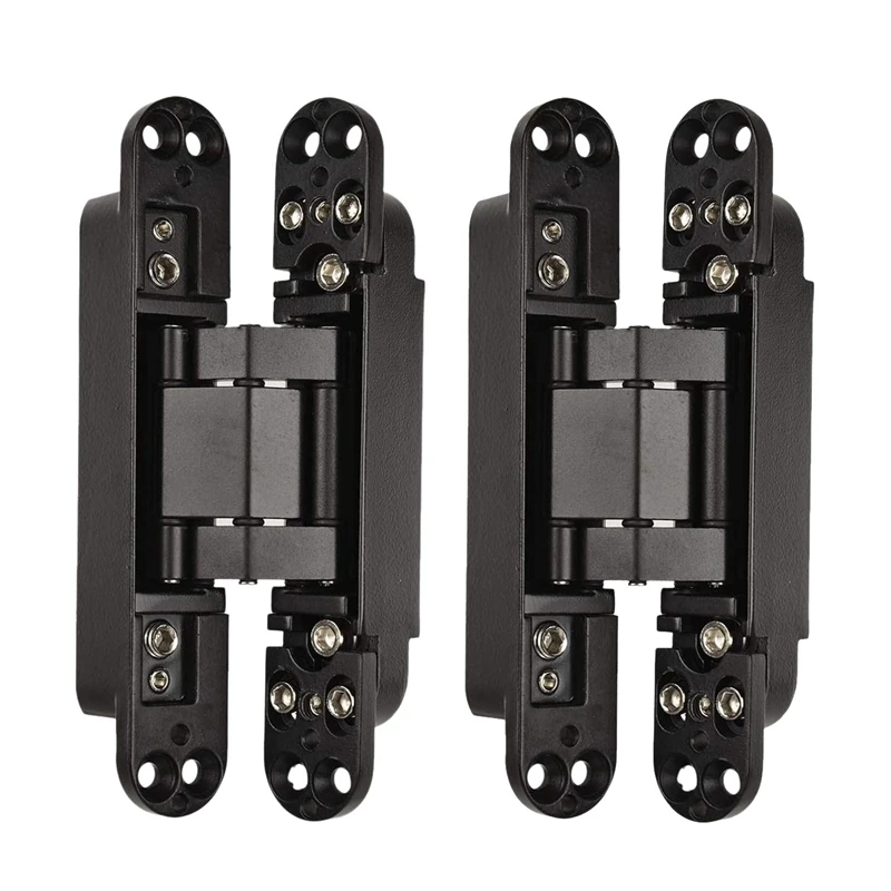 2Pcs 6 Inch Concealed Door Hinges Invisible Hinges Concealed Hinges 180 Degree Swing Hinge 3 Way Adjustable Butt Hinge