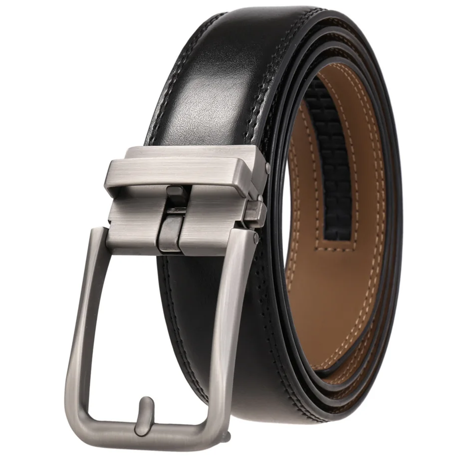 Plyesxale Real Leather Belts For Men Mens Belts Luxury Ratchet Dress Belt With Automatic Buckle Retro Waist Strap Male B1094