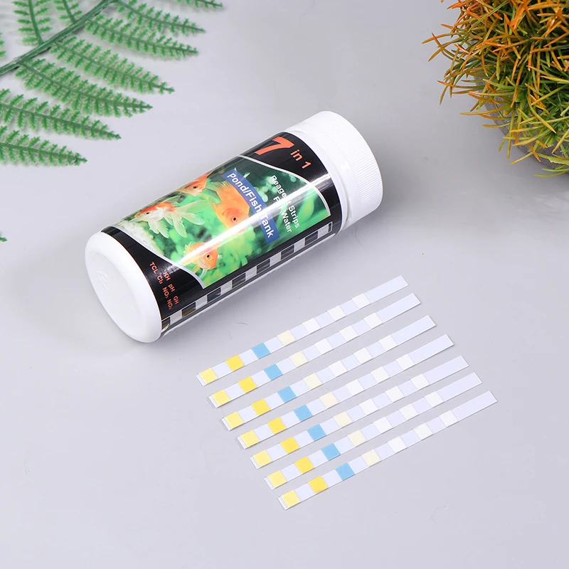 50/100Pcs 7 In 1 Aquarium Test Strips Fish Test Set Aquarium Water Hardness Test Strips Emergency Home Easy Testing