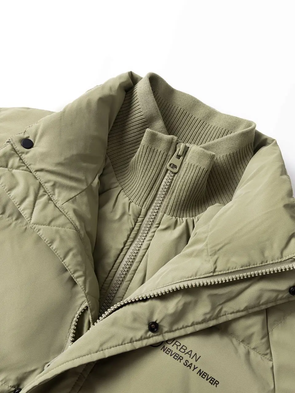 الرجال في الهواء الطلق الشتاء Thiened طبقة مزدوجة طوق دافئ الوقوف طوق الخبز أسفل Jaet 90 Du أسفل سستة إغلاق البوليستر...