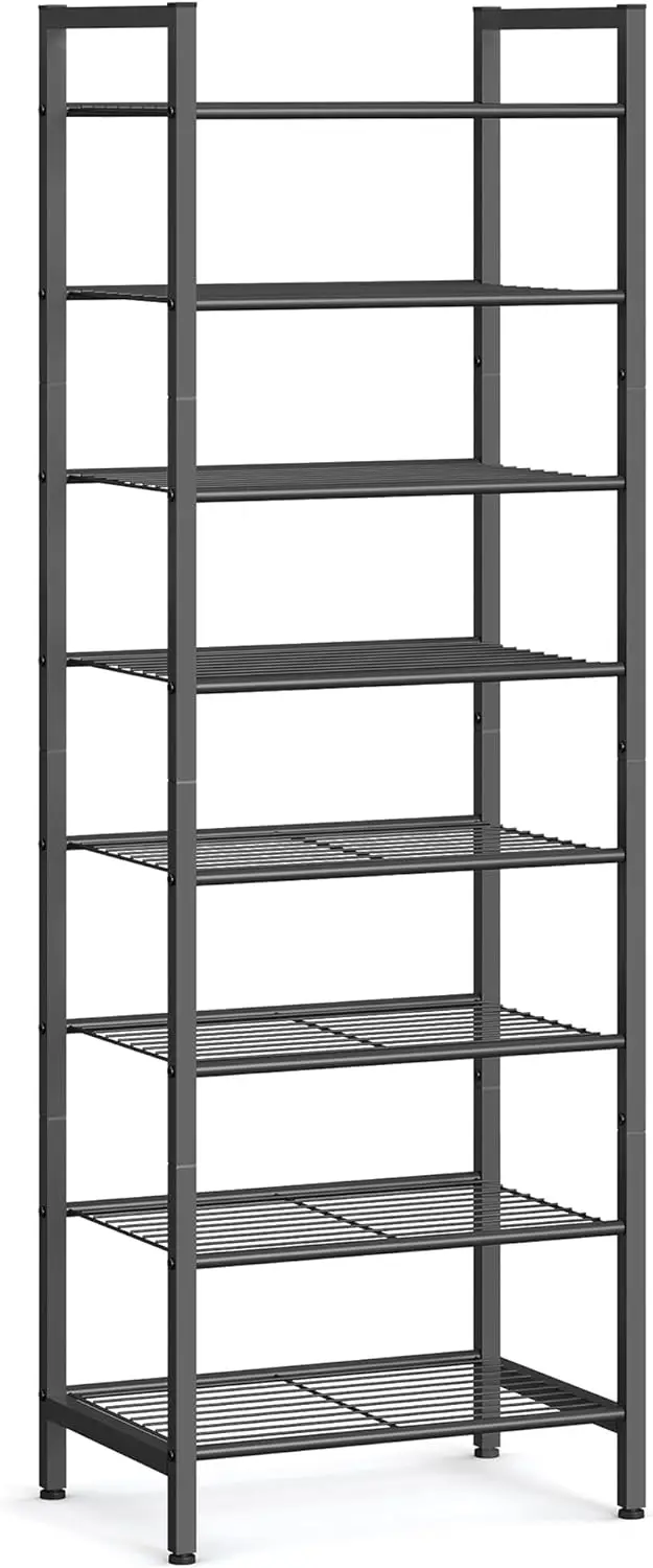 

SONGMICS Narrow Shoe Rack, Sturdy 8 Tier Metal Tall Shoe Rack Shelf, Slim Shoe Storage Organizer for Closet Entryway Small Space