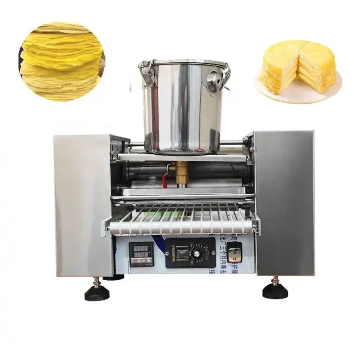 Commercial Automatic 6/8/9/10/12 Inch Egg Rolls Skin Board Pancake Birthday Thousand Durian Mille Crepe Layer Cake Bread Maker