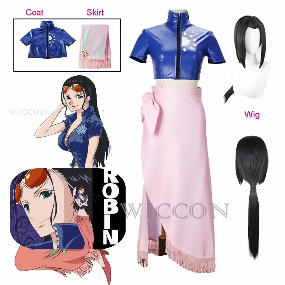 robe-kimono-de-cosplay-anime-nico-robin-perruque-uniforme-sexy-manteau-de-jeu-de-role-d'halloween-vetements-pour-femmes