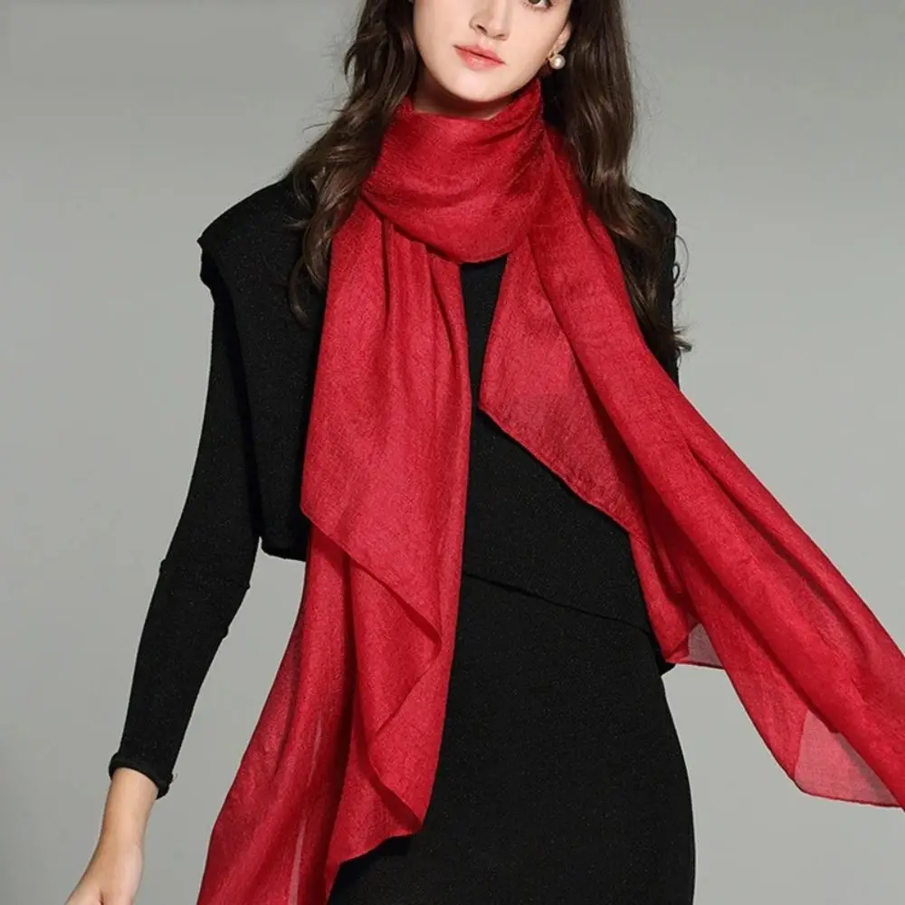 

Women Plain Scarf Spring Summer Autumn Winter Fashion Pure Color Foulard Female Sunscreen Shawl Bandanas Plus Size Hijab