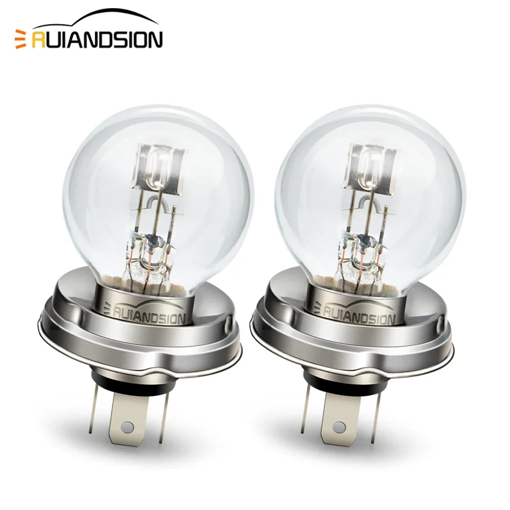 RUIANDSION 2x P45T G40 Halogen 12V 40W 45W Globe Headlamps Bulbs for ATV Moped Scooter UTV Warm White Yellow White