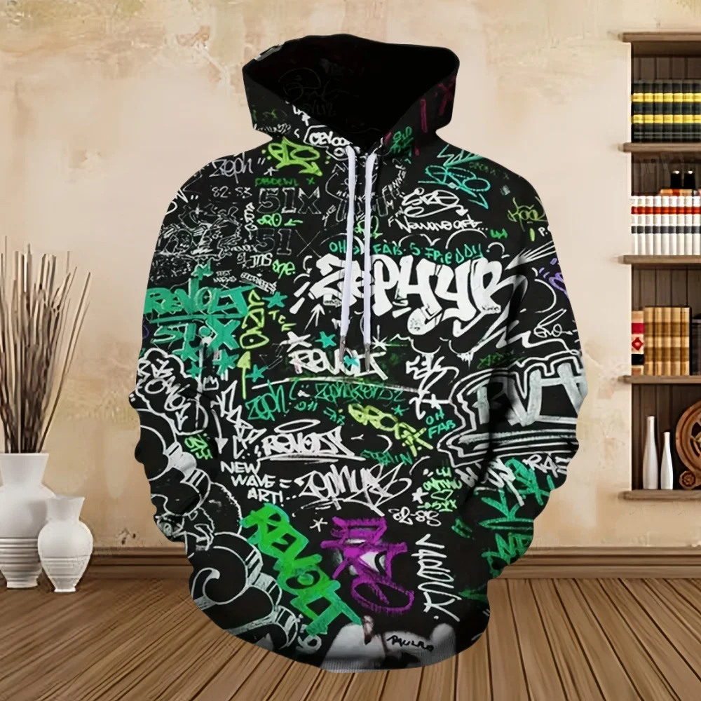 Autumn Painted Graffiti 3D Print Hoodies Men's Women Hooded Sweatshirts Hoody Oversized Tracksuit Pullovers Unisex Coat Clothing