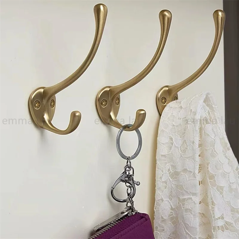 Morden Brass Hooks Wall Decor Hook Curve Bedroom Behide Door Coat Hat Hooks Simple Design Wardrobe Hanger