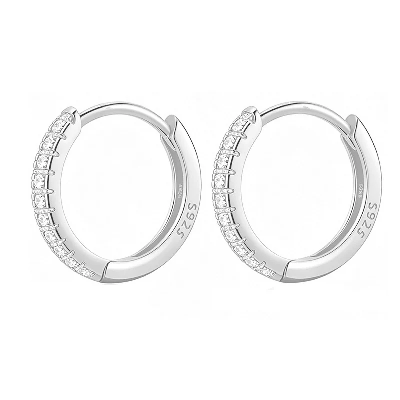 Women's 925 Sterling Silver Huggie Hoop Earrings, Stackable