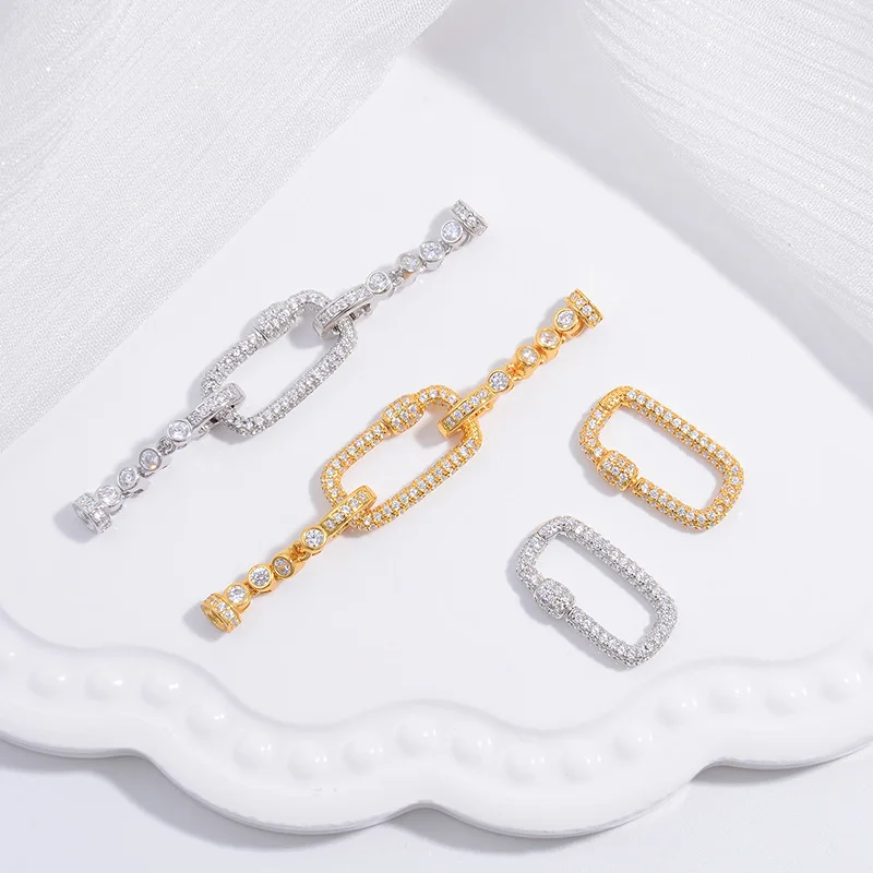 

Трансформируемая серебряная застежка-удлинитель S925, прямоугольная длинная застежка для изготовления ювелирных изделий из жемчуга и нефрита