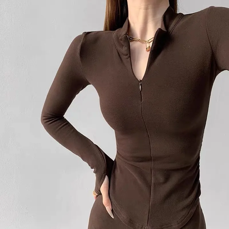 Slim Fit Long Sleeve Base Layer Shirt for Outdoor Sports Thin New Autumn Style Small Size Outwear Spicy Tight Fit Women's Top