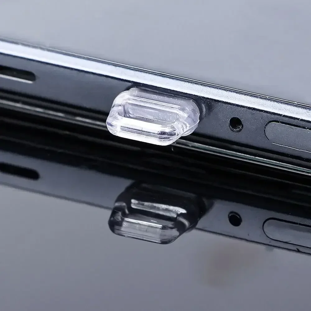1PC PVC Anti Dust Plug Transparent Charge Port Cover for IOS Type C Universal Plugs Stopper Protection Cap Mobile Phone Pendant