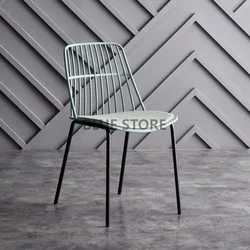 Nordic Comfortable Dining Chairs Black Metal Legs Space Saving Cute Single Chairs Clear Metal Sillas De Comedor Home Furniture