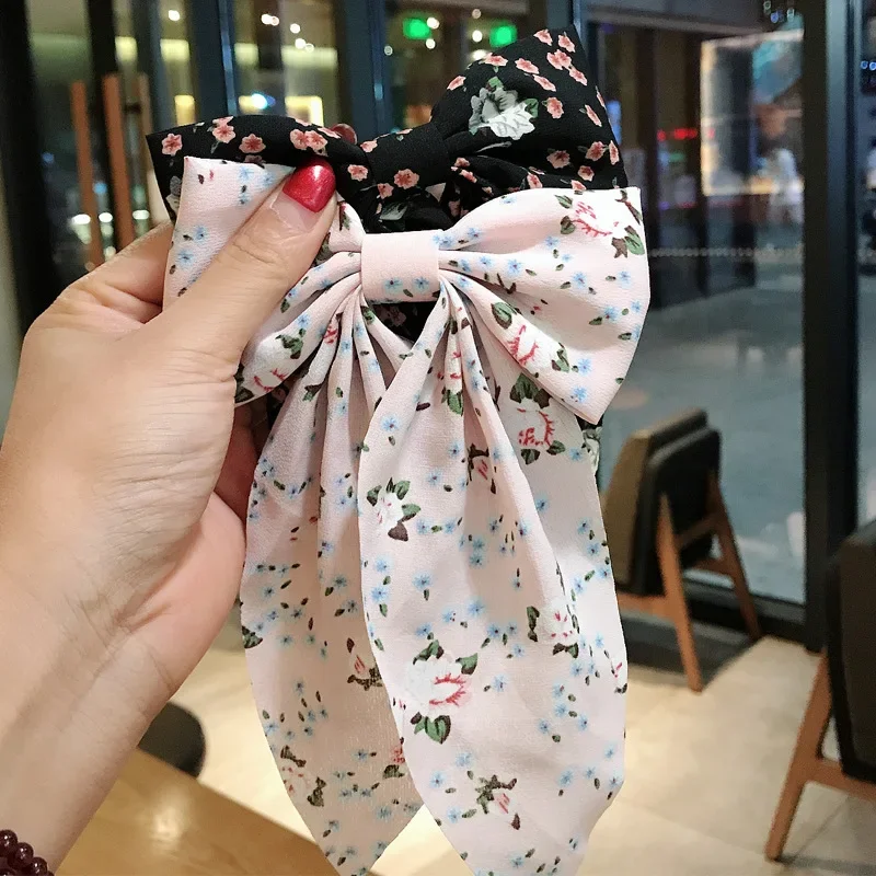 New Korean version of Dongdaemun hair accessories small fresh floral bow hairpin duckbill top clip hairpin hairpin for women