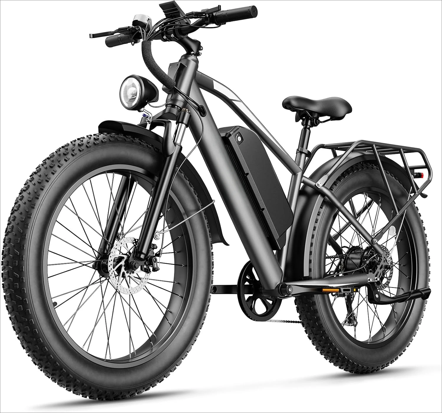 

Adults Bike with 1500W(Peak )Motor,720 Wh Removeable Battery, 28+MPH Speed, 7-Speed 26'' Fat Tire Electric Mountain Bike