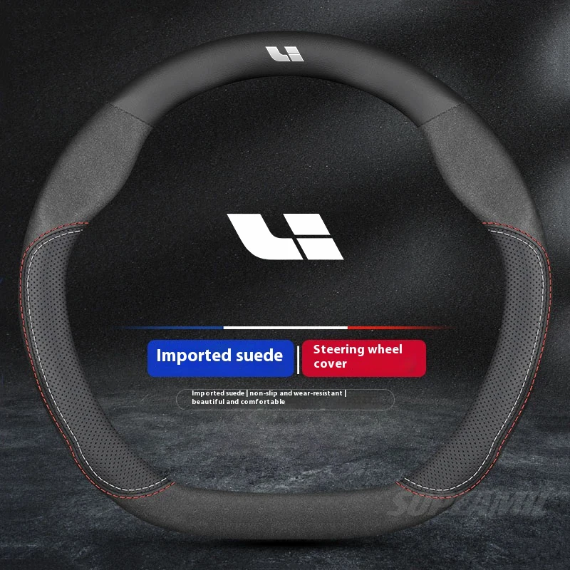 Para LEADING IDEAL Li Auto One L6 L7 L8 L9 MEGA gamuza microfibra cuero protector para volante de coche accesorios para automóviles