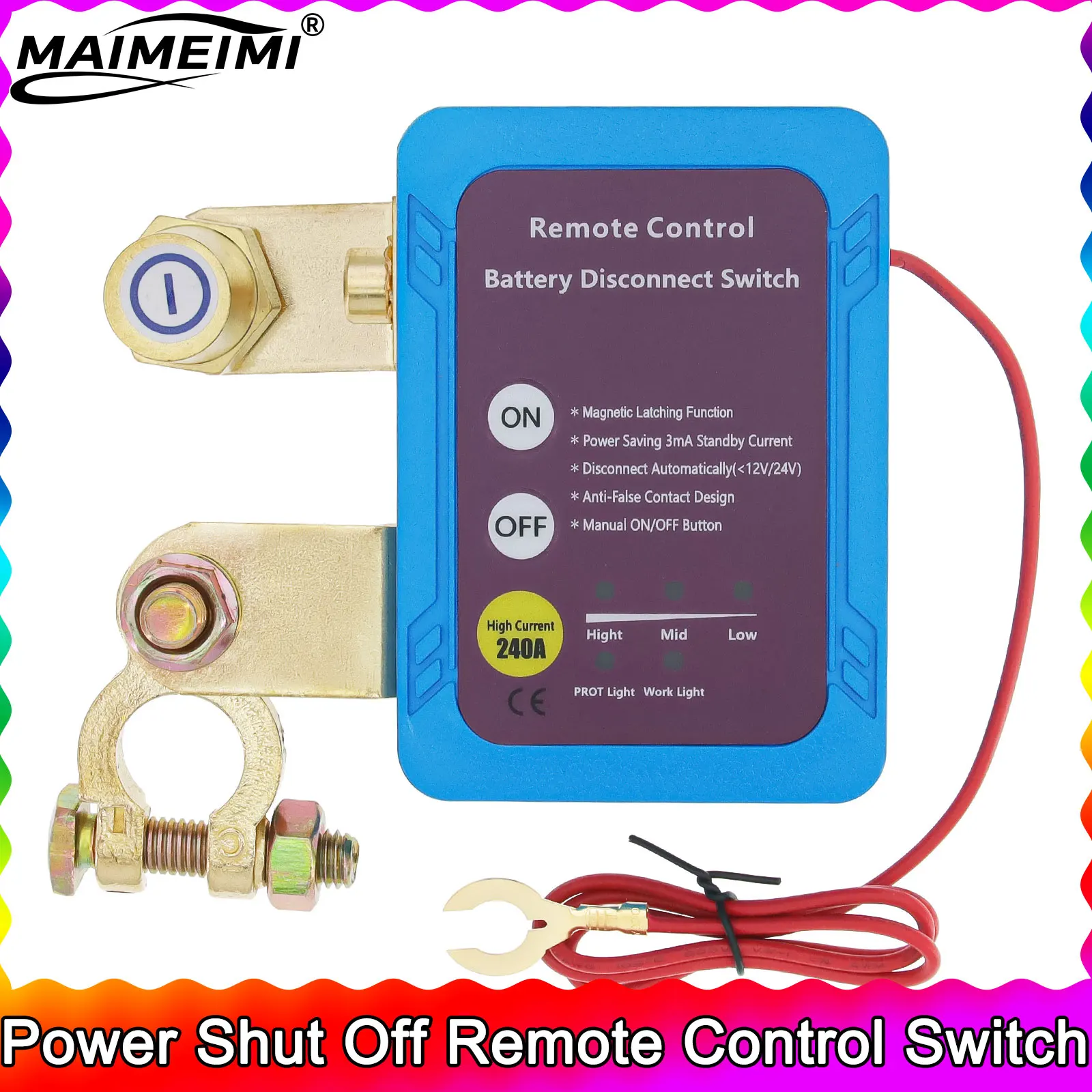 

Automatic Power Shut Off Remote Control Switch for Car Truck 12V 240A Kill Switch Remote Battery Disconnect Switch