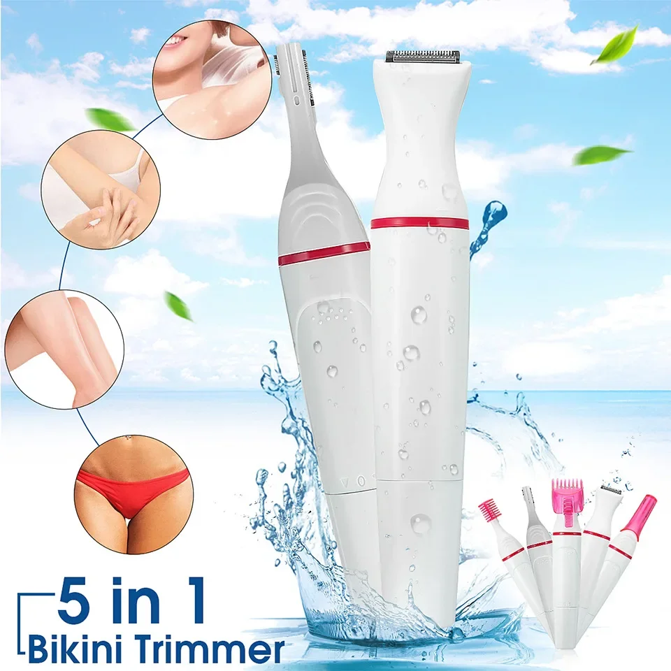 5 em 1 conjunto feminino depilador sobrancelha trimmer feminino senhoras barbeador depilação máquina rosto depilador biquíni ferramenta depilatória