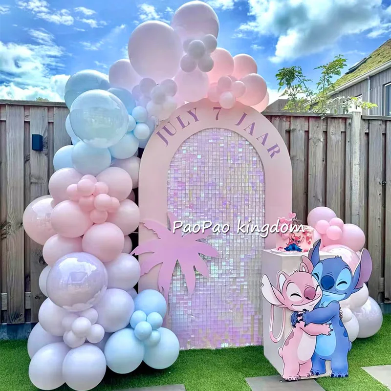 Kit d'arche de guirlande de ballons en aluminium Amine Lilo & Stitch, ensemble de ballons numérotés pour fête d'anniversaire d'enfants, cadeaux, décorations de baby shower