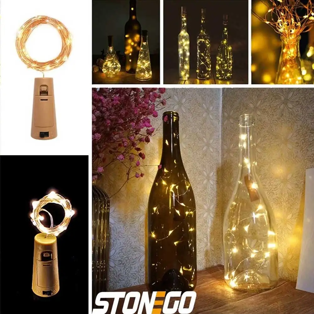 

Светодиодные лампы для бутылок JJYY, серебристая медная проволока, цветная мини-строка, подходящая для украшения своими руками, Рождества, Хэллоуина