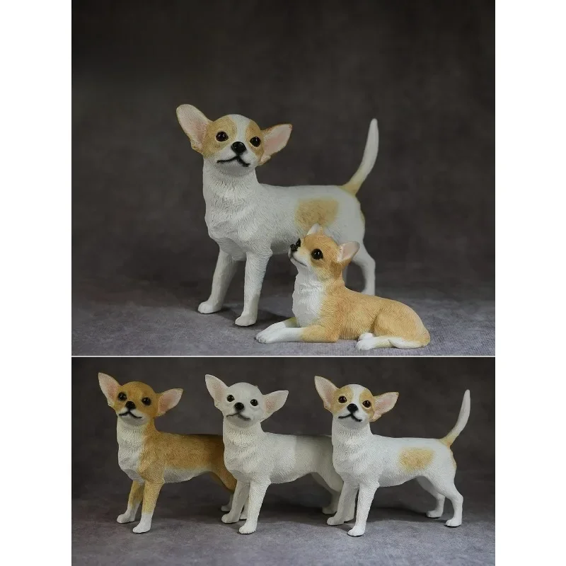 Simulation Chihuahua dog model car ornament handicraft figure collection soldier periphery