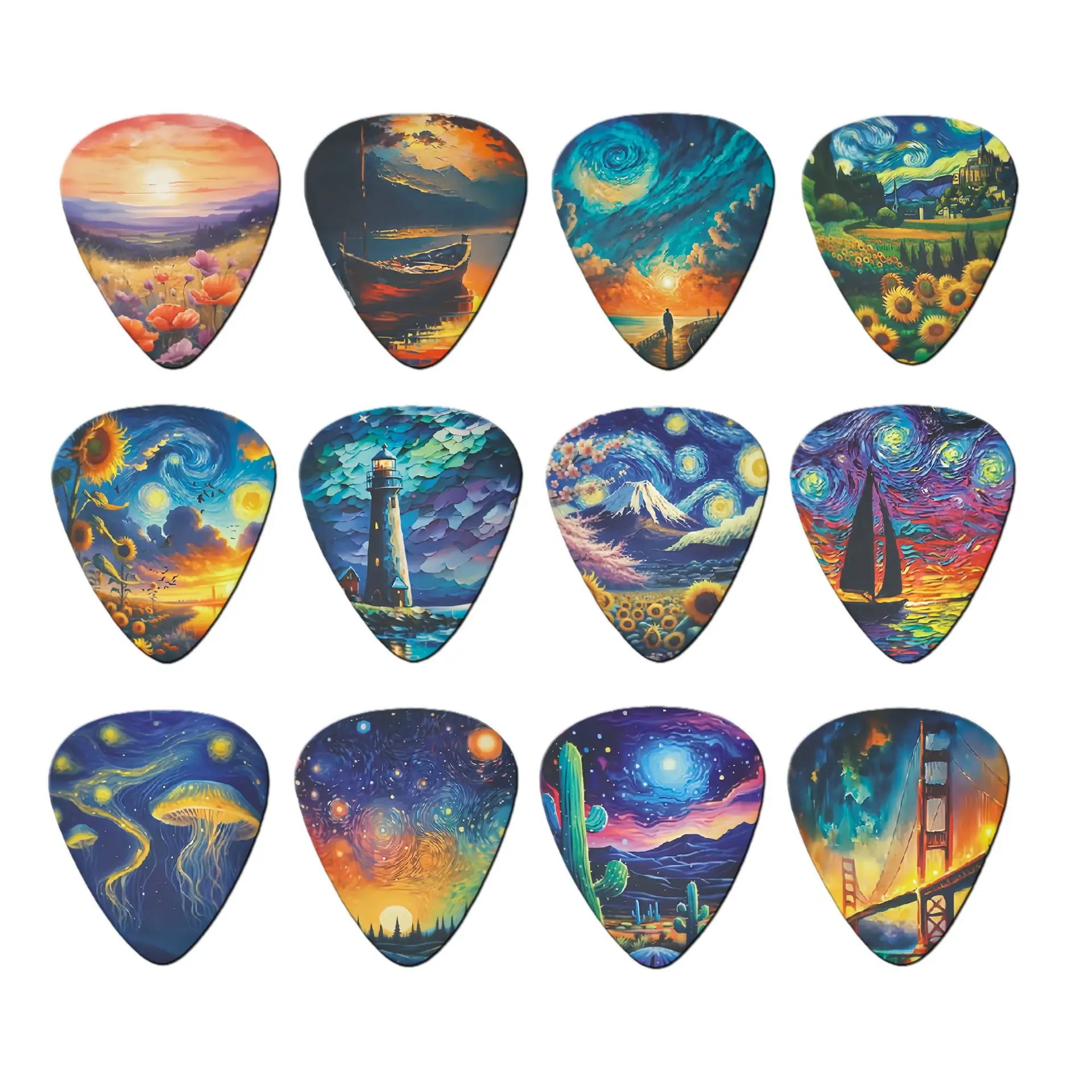 12 Pieces Guitar Picks 0.46mm 0.71mm 0.96mm Plectrum 6 Thickness ABS Premium for Acoustic Electric Guitar Bass Ukulele - view 3