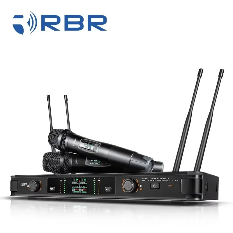 Hot Sale True Diversity RBR Bm699 Rechargeable Handheld Uhf Wireless Microphone System for Stage Performance Live Show